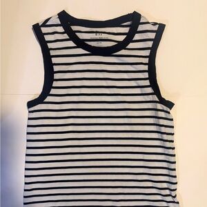 GAP Black and White Striped Tank Top